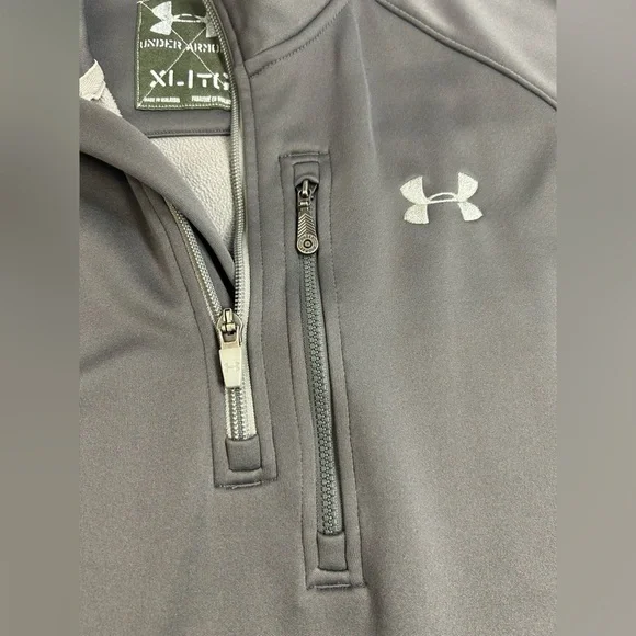 Under Armour Men's Gray Quarter-Zip Jacket. Size XL. - Picture 3 of 8